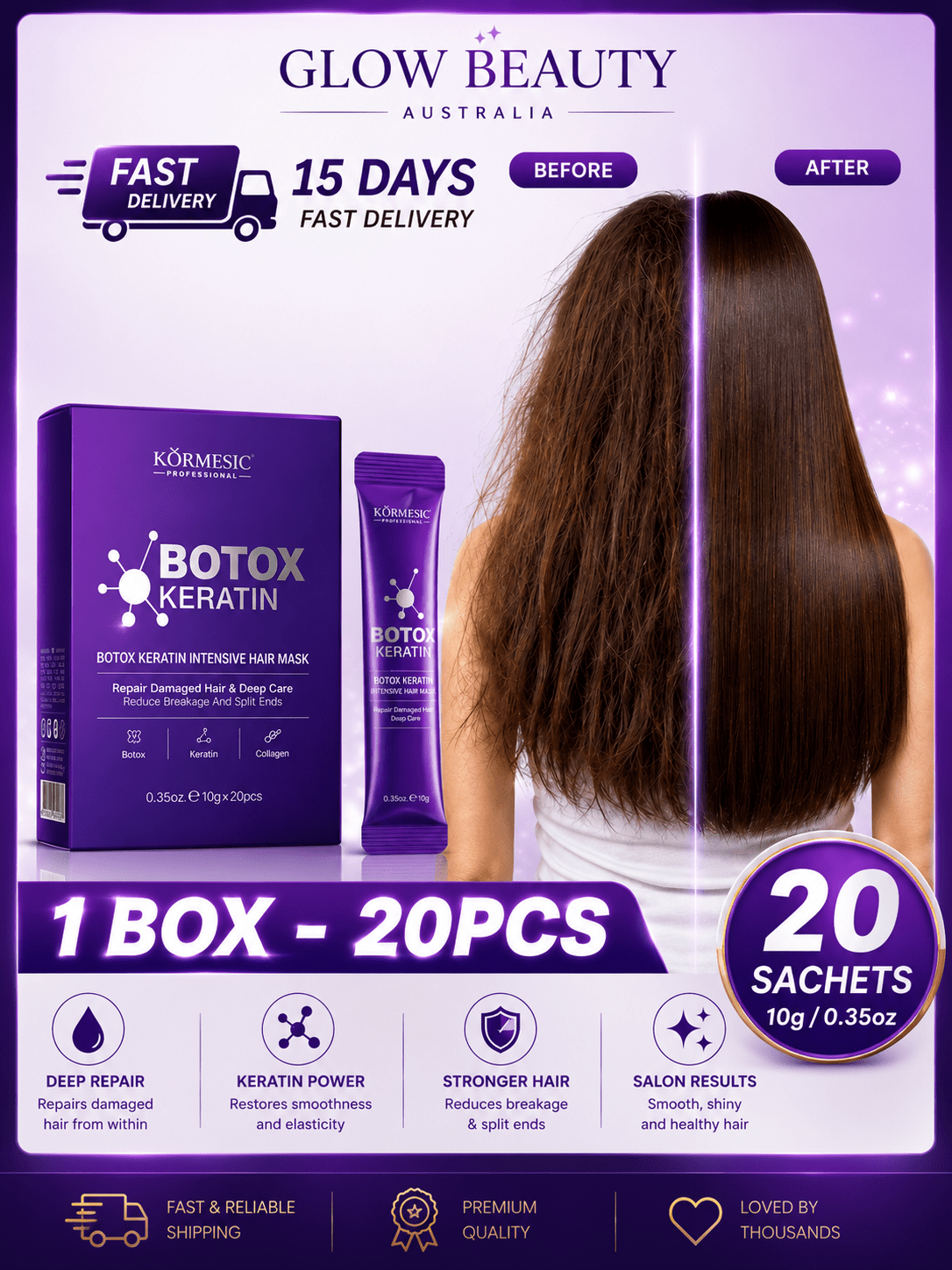 Keratin Hair Mask | Deep Repair & Intensive Moisture - Hair Care - Glow Beauty