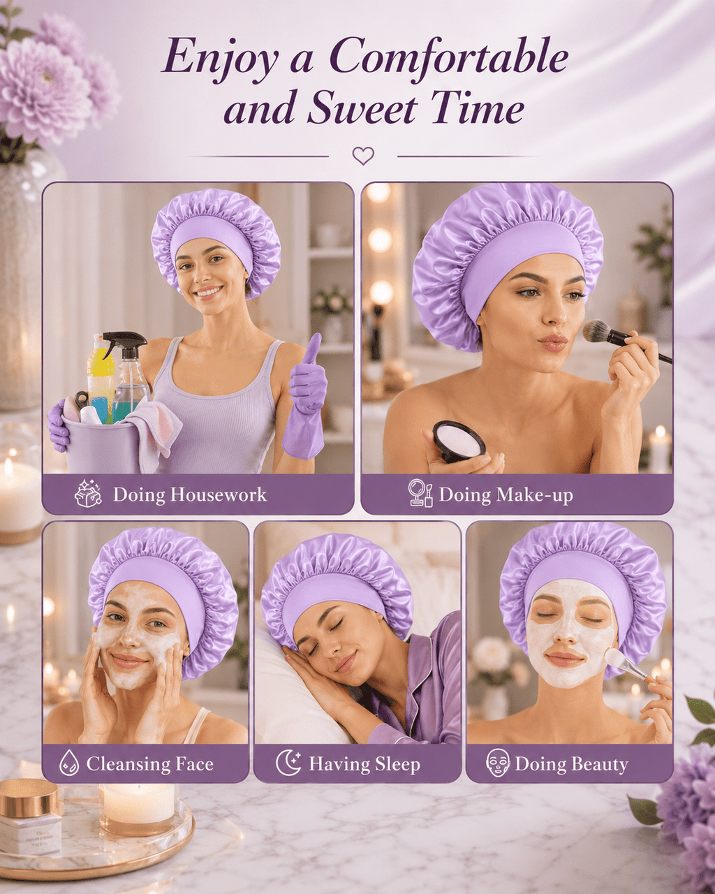 Silk Satin Hair Bonnet | Overnight Protection