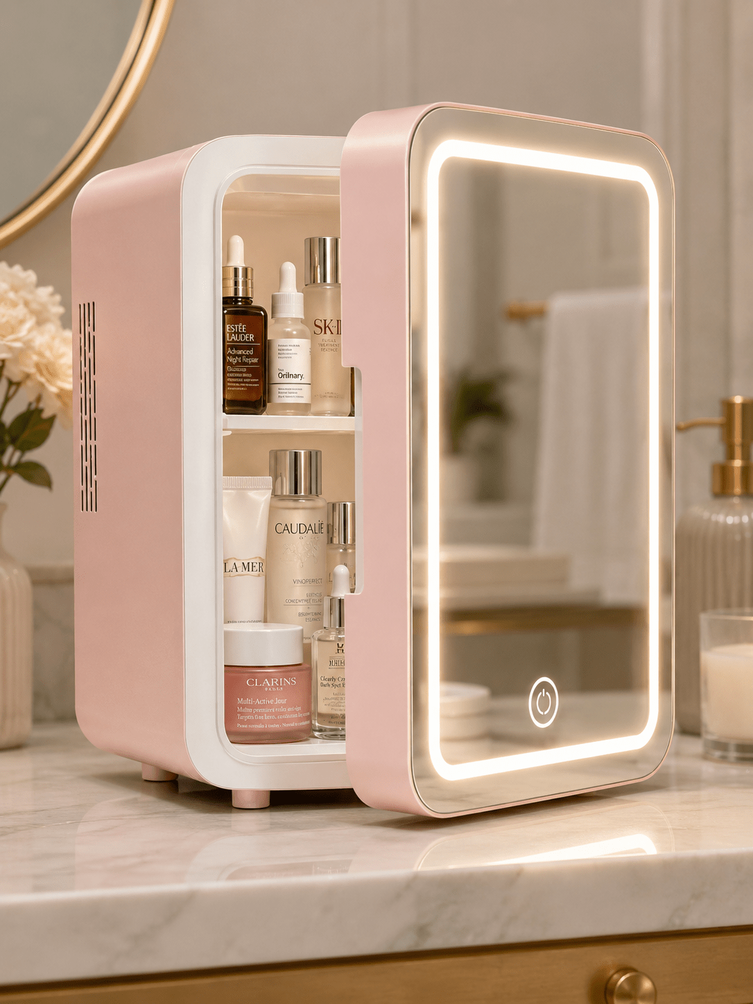 LED Mirror Mini Cosmetic Fridge 6L | Cooler & Warmer ⭐ - Beauty Accessories - Glow Beauty