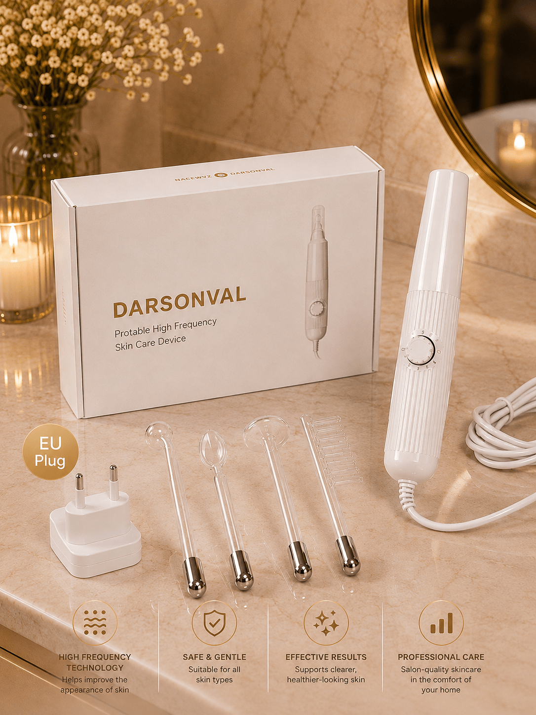DARSONVAL High Frequency Hair & Skin Wand - Beauty Devices - Glow Beauty