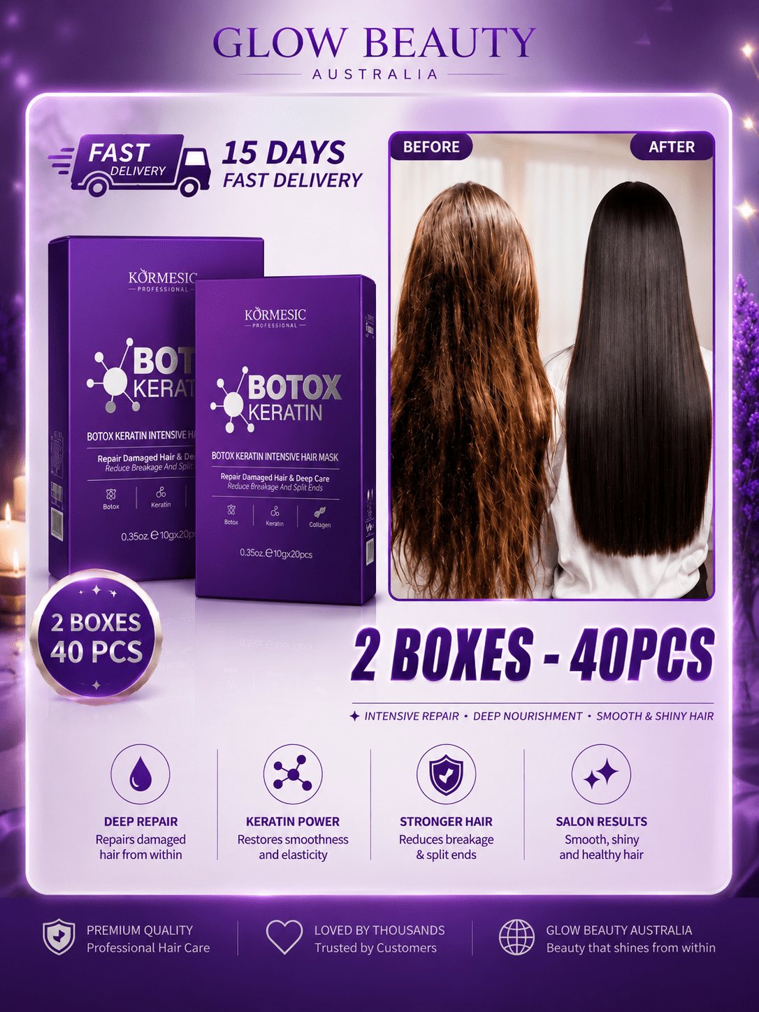 Keratin Hair Mask | Deep Repair & Intensive Moisture - Hair Care - Glow Beauty