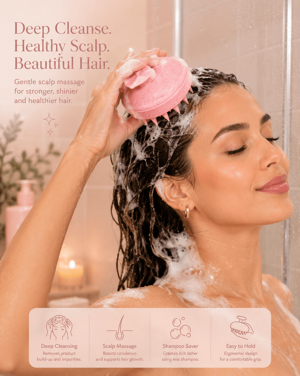 Silicone Scalp Massager | Hair & Scalp Care - Beauty Accessories - Glow Beauty