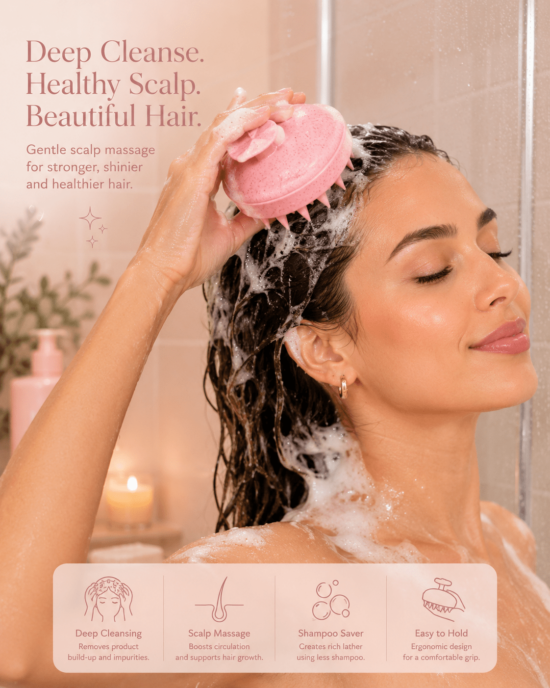 Silicone Scalp Massager | Hair & Scalp Care - Beauty Accessories - Glow Beauty