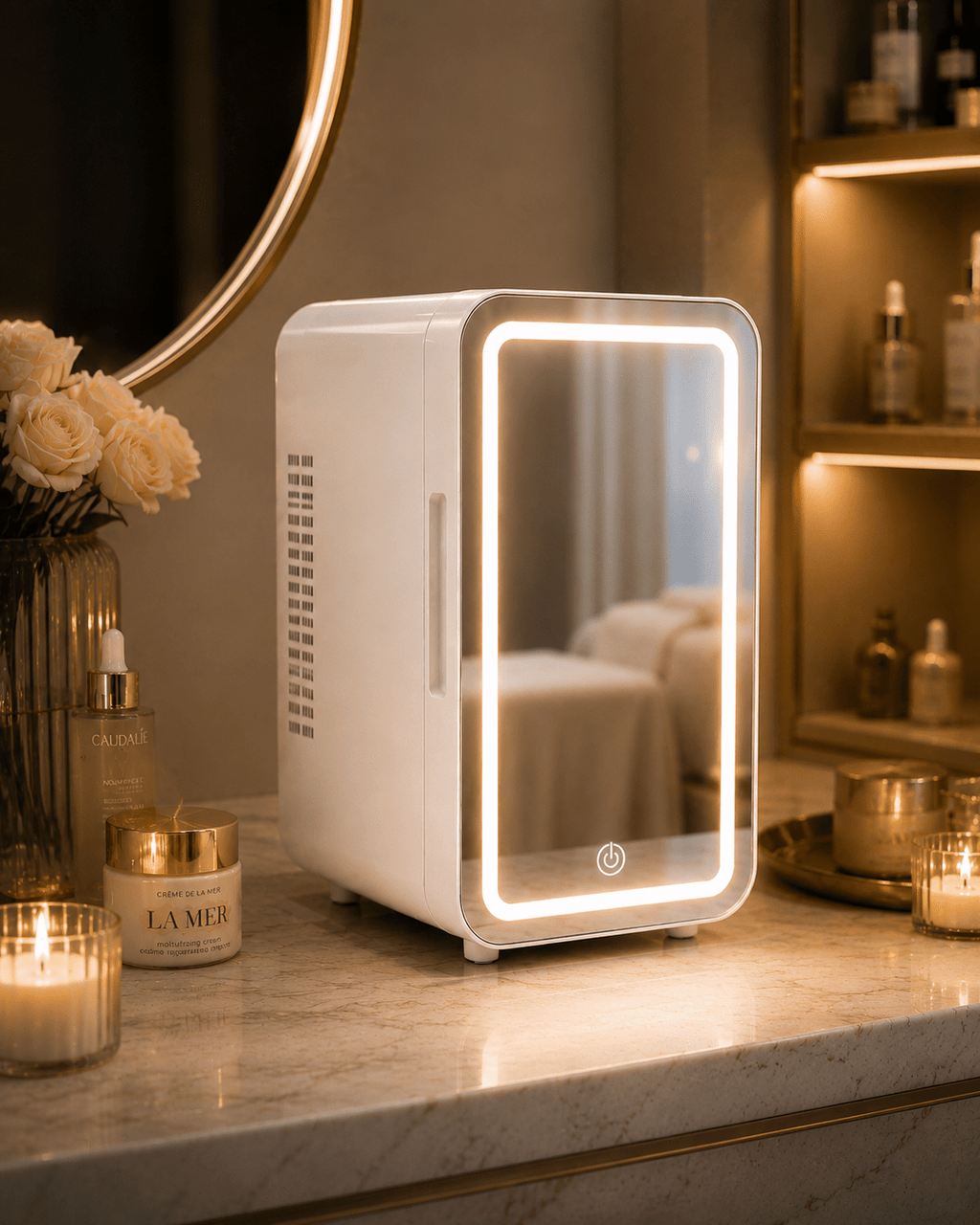 LED Mirror Mini Cosmetic Fridge 6L | Cooler & Warmer ⭐ - Beauty Accessories - Glow Beauty