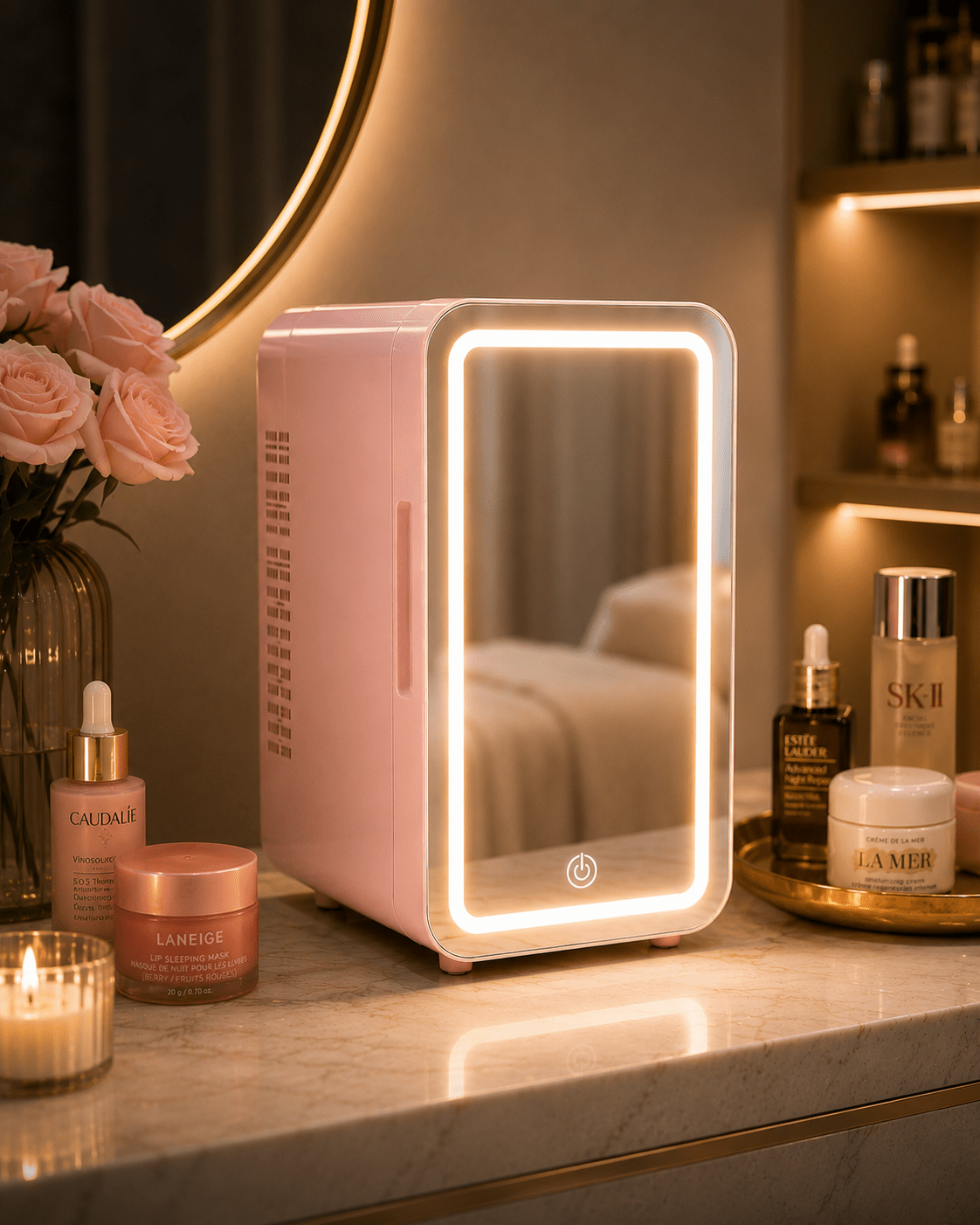 LED Mirror Mini Cosmetic Fridge 6L | Cooler & Warmer ⭐ - Beauty Accessories - Glow Beauty