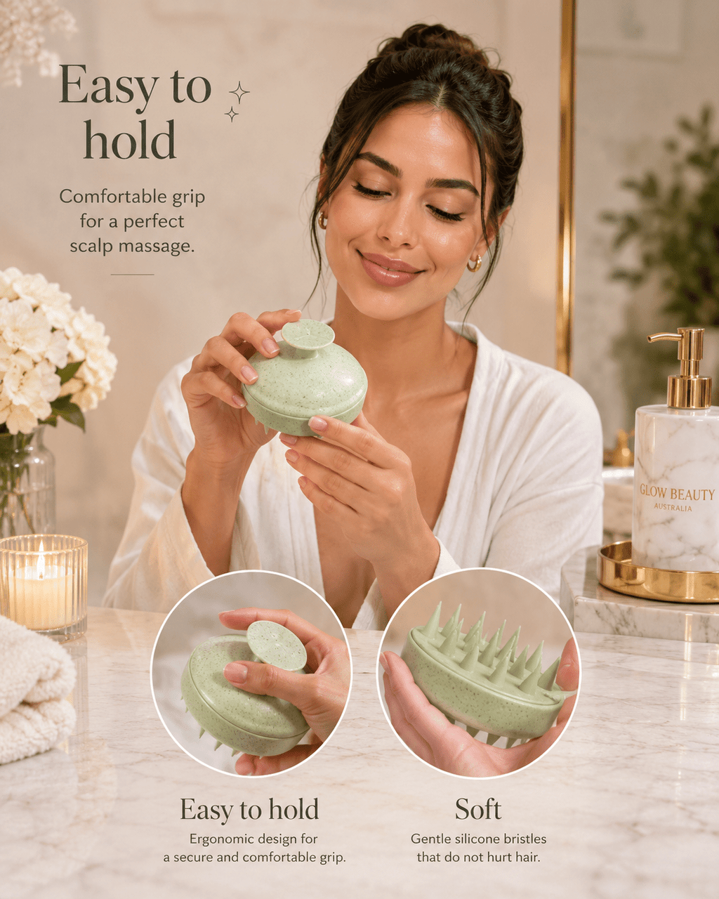 Silicone Scalp Massager | Hair & Scalp Care- Beauty Accessories - Glow Beauty