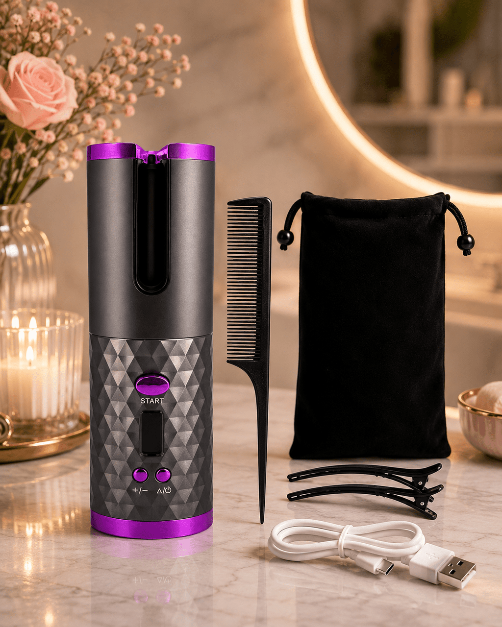 Cordless Automatic Hair Curler - Hair Care - Glow Beauty