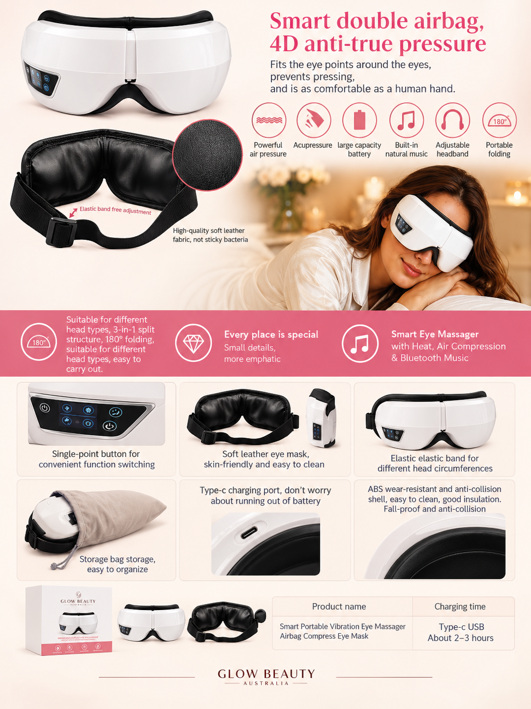 Smart Eye Massager | Heat & Bluetooth