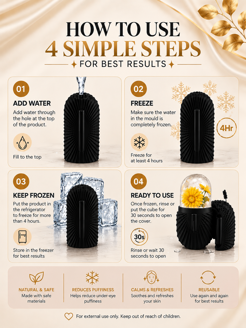 Cooling Ice Roller & Gua Sha Skincare Therapy