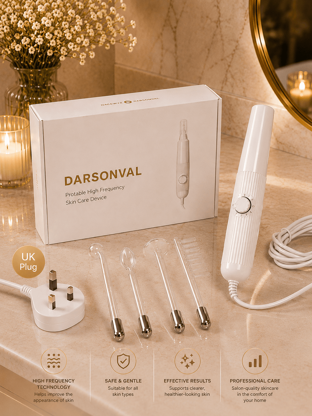 DARSONVAL High Frequency Hair & Skin Wand - Beauty Devices - Glow Beauty