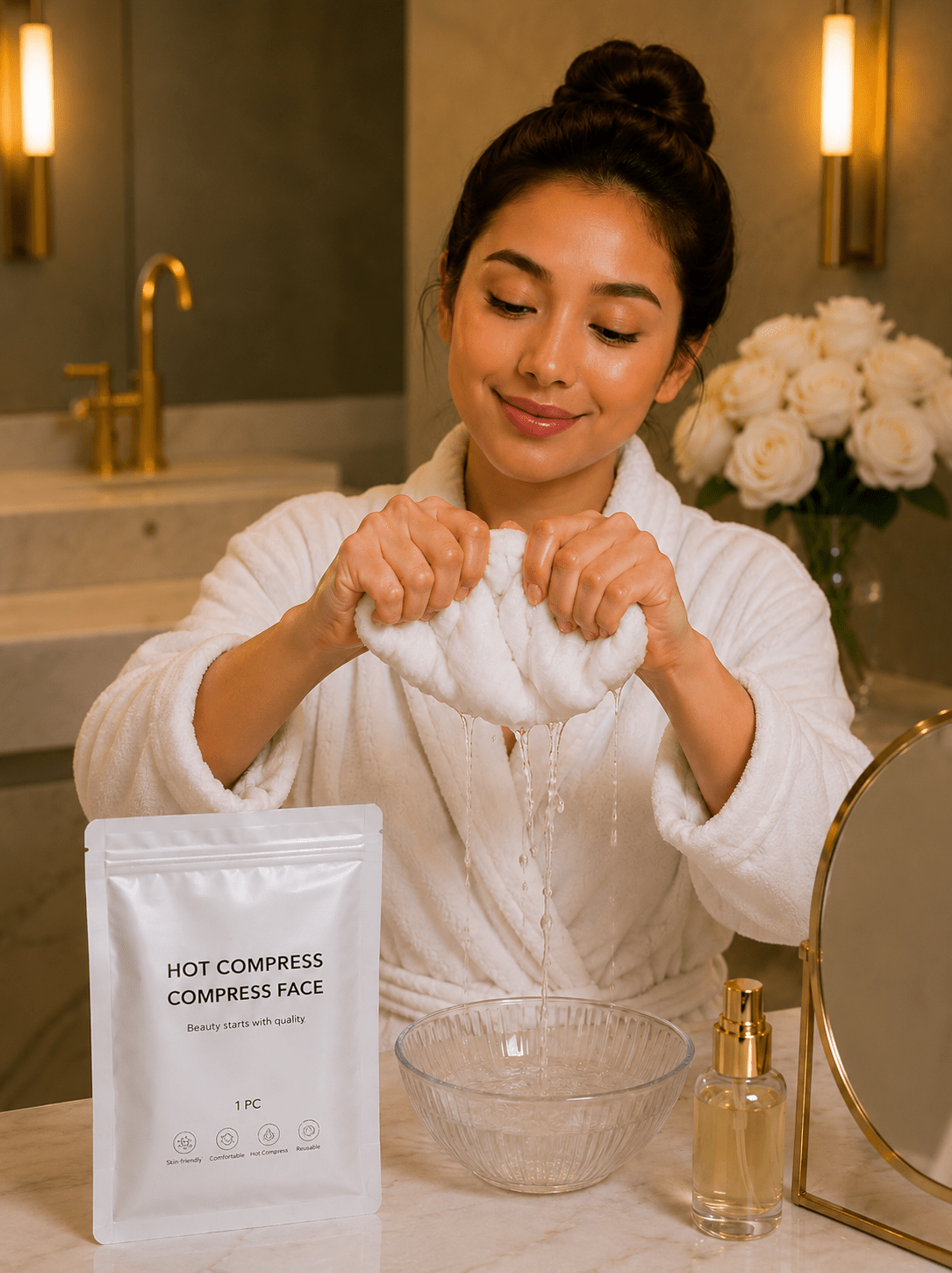 Luxury Hot & Cold Facial Compress Towel - Skincare - Glow Beauty