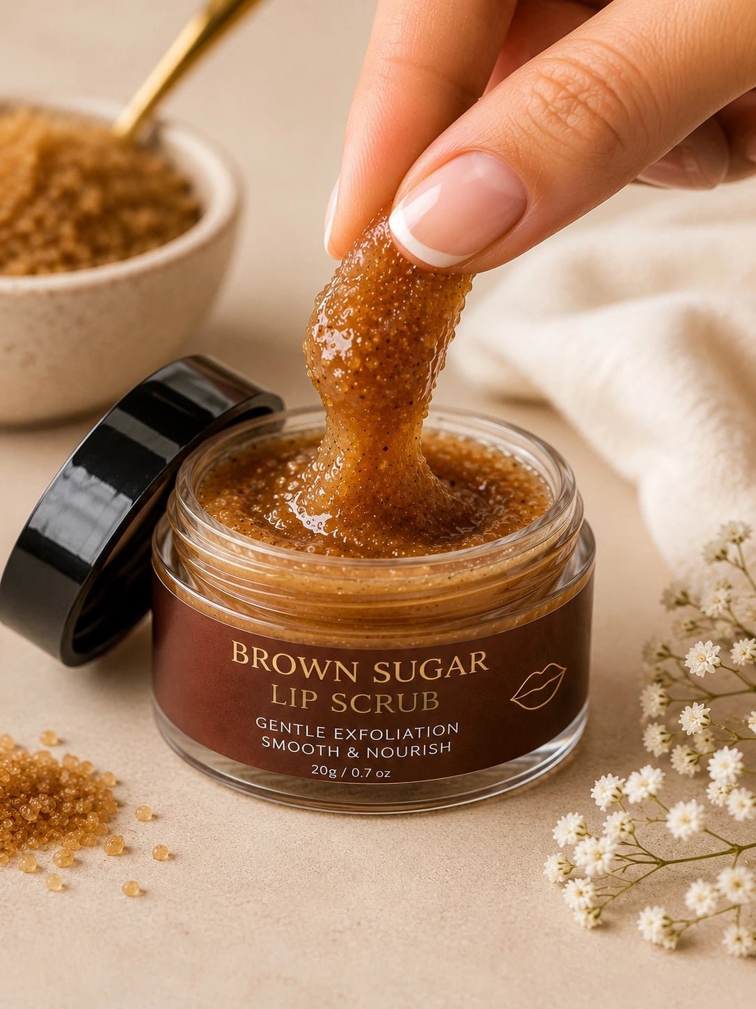 Brown Sugar Lip Scrub | Exfoliating Lip Care - Beauty Accessories - Glow Beauty