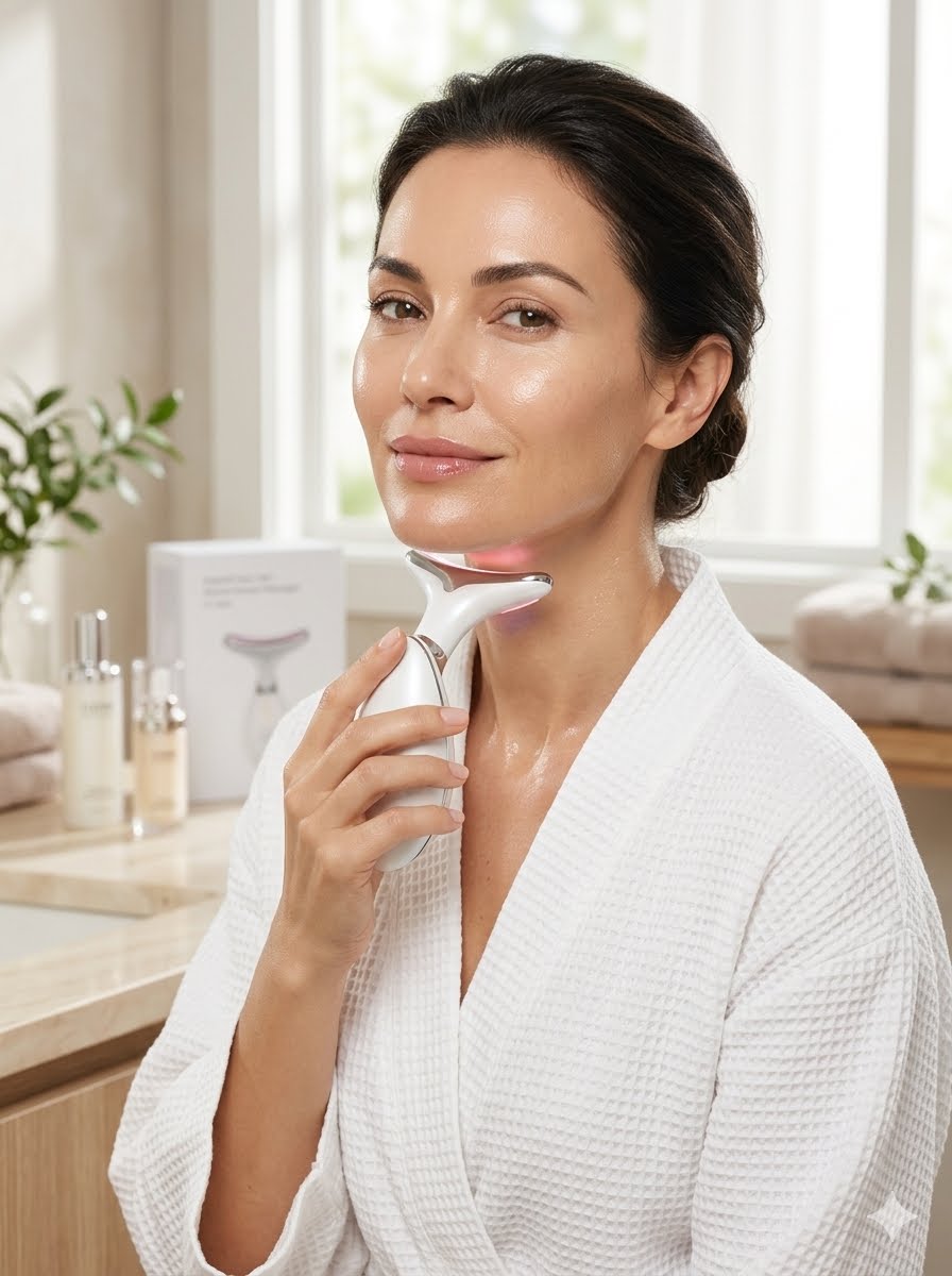 LED Face & Neck Massager | 7-Color Therapy- Skincare - Glow Beauty